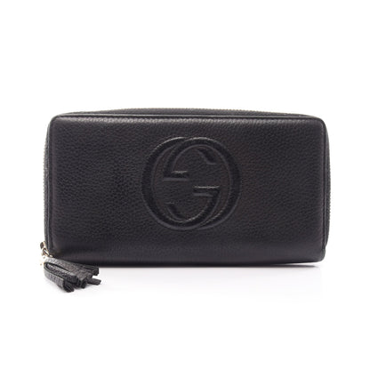 ソーホー インターロッキングG ラウンドファスナー長財布 レザー ブラック グッチ 財布・小物 GUCCI