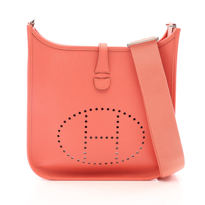 エヴリン 3 トロワ PM フラミンゴ ショルダーバッグ ヴォーエプソン ピンク シルバー金具 □Q刻印 エルメス バッグ HERMES
