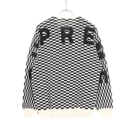 Back Logo Sweater Checkerboard セーター コットン ブラック ホワイト シュプリーム