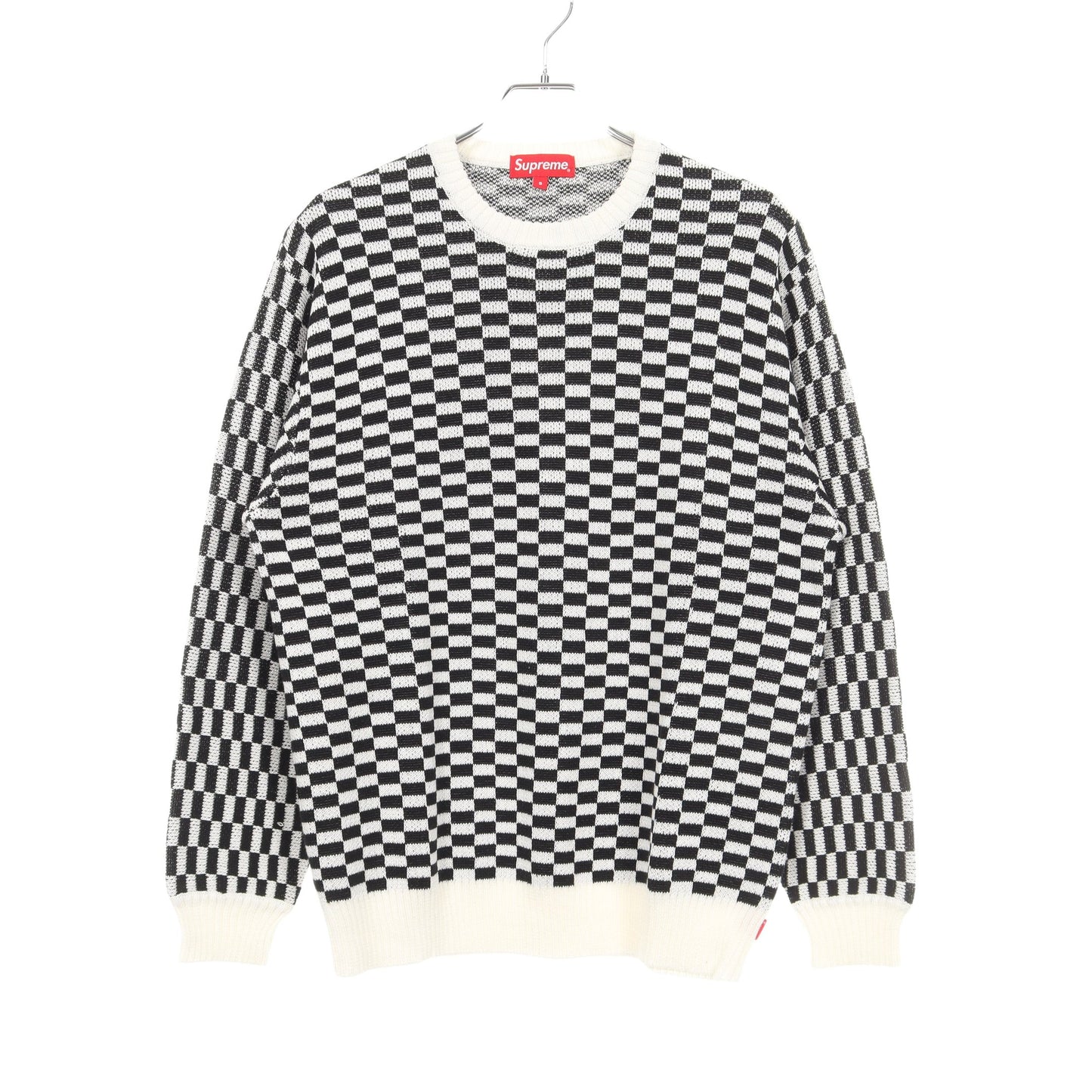 Back Logo Sweater Checkerboard セーター コットン ブラック ホワイト シュプリーム