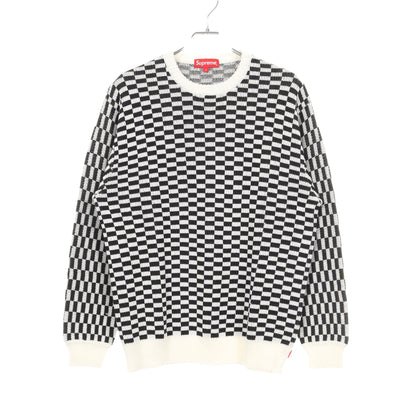 Back Logo Sweater Checkerboard セーター コットン ブラック ホワイト シュプリーム