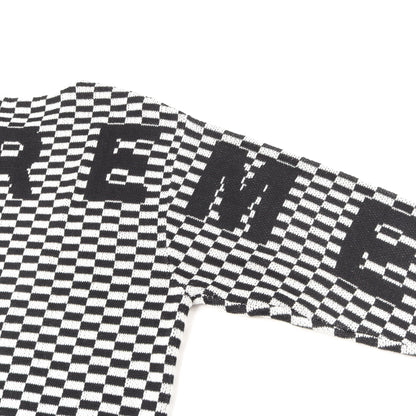 Back Logo Sweater Checkerboard セーター コットン ブラック ホワイト シュプリーム