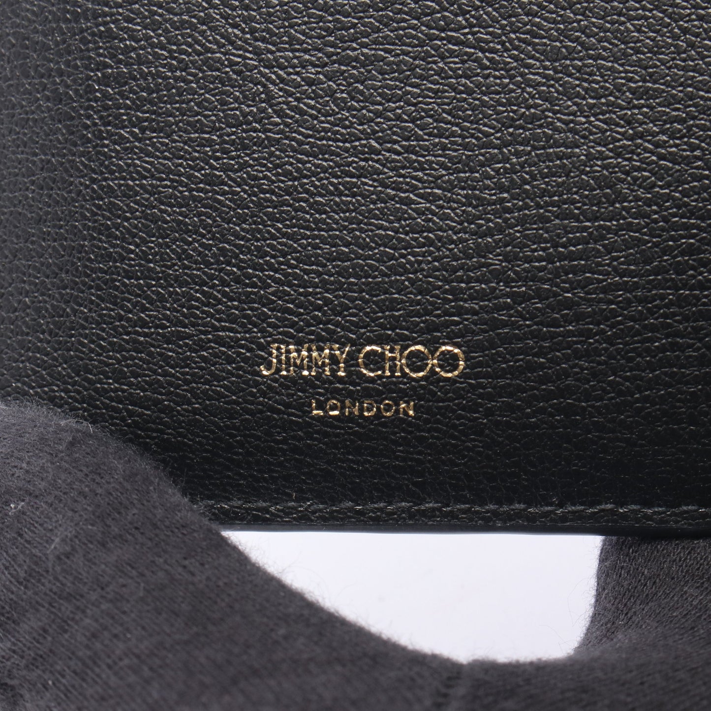 LITZY クロコ型押し 二つ折り財布 レザー ブラック ジミーチュウ