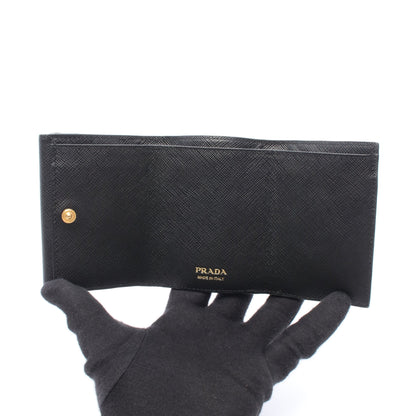 SAFFIANO TRIANG 三つ折り財布 サフィアーノレザー ブラック プラダ