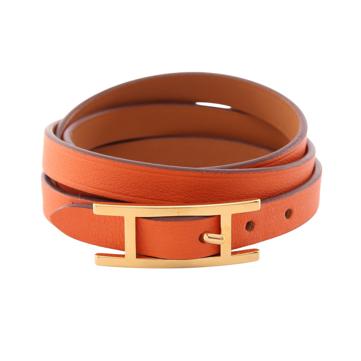 ビーアピ ロング ブレスレット ヴォースイフト オレンジ ライトブラウン U刻印 エルメス アクセサリー HERMES