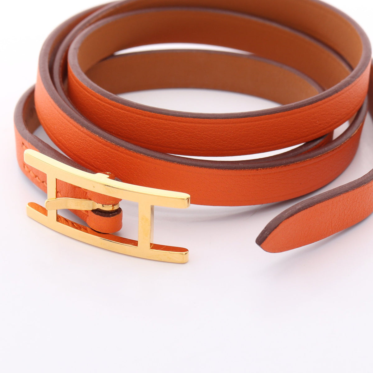 ビーアピ ロング ブレスレット ヴォースイフト オレンジ ライトブラウン U刻印 エルメス アクセサリー HERMES