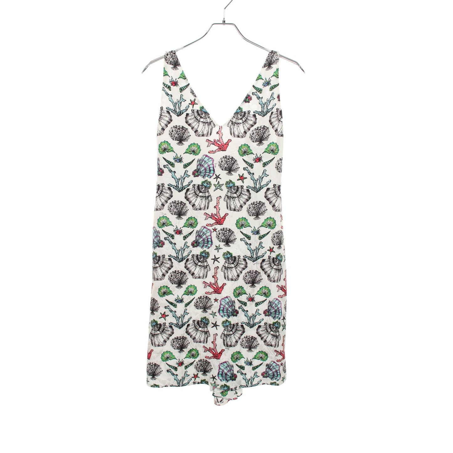 シェル柄 ノースリーブ ワンピース シルク ホワイト マルチカラー エミリオプッチ ワンピース EMILIO PUCCI