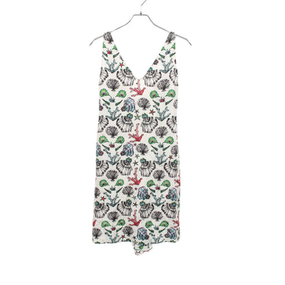 シェル柄 ノースリーブ ワンピース シルク ホワイト マルチカラー エミリオプッチ ワンピース EMILIO PUCCI