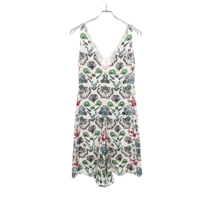 シェル柄 ノースリーブ ワンピース シルク ホワイト マルチカラー エミリオプッチ ワンピース EMILIO PUCCI