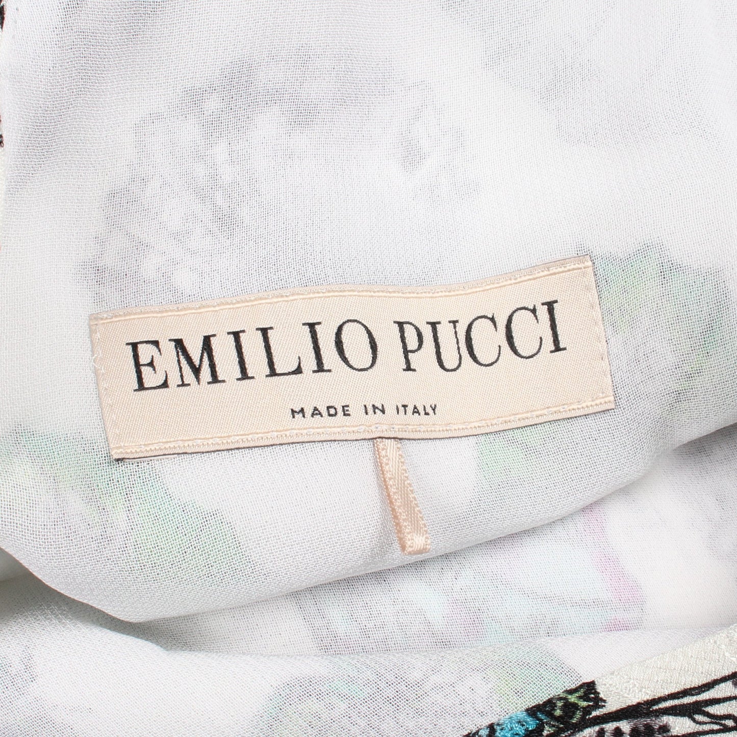 シェル柄 ノースリーブ ワンピース シルク ホワイト マルチカラー エミリオプッチ ワンピース EMILIO PUCCI