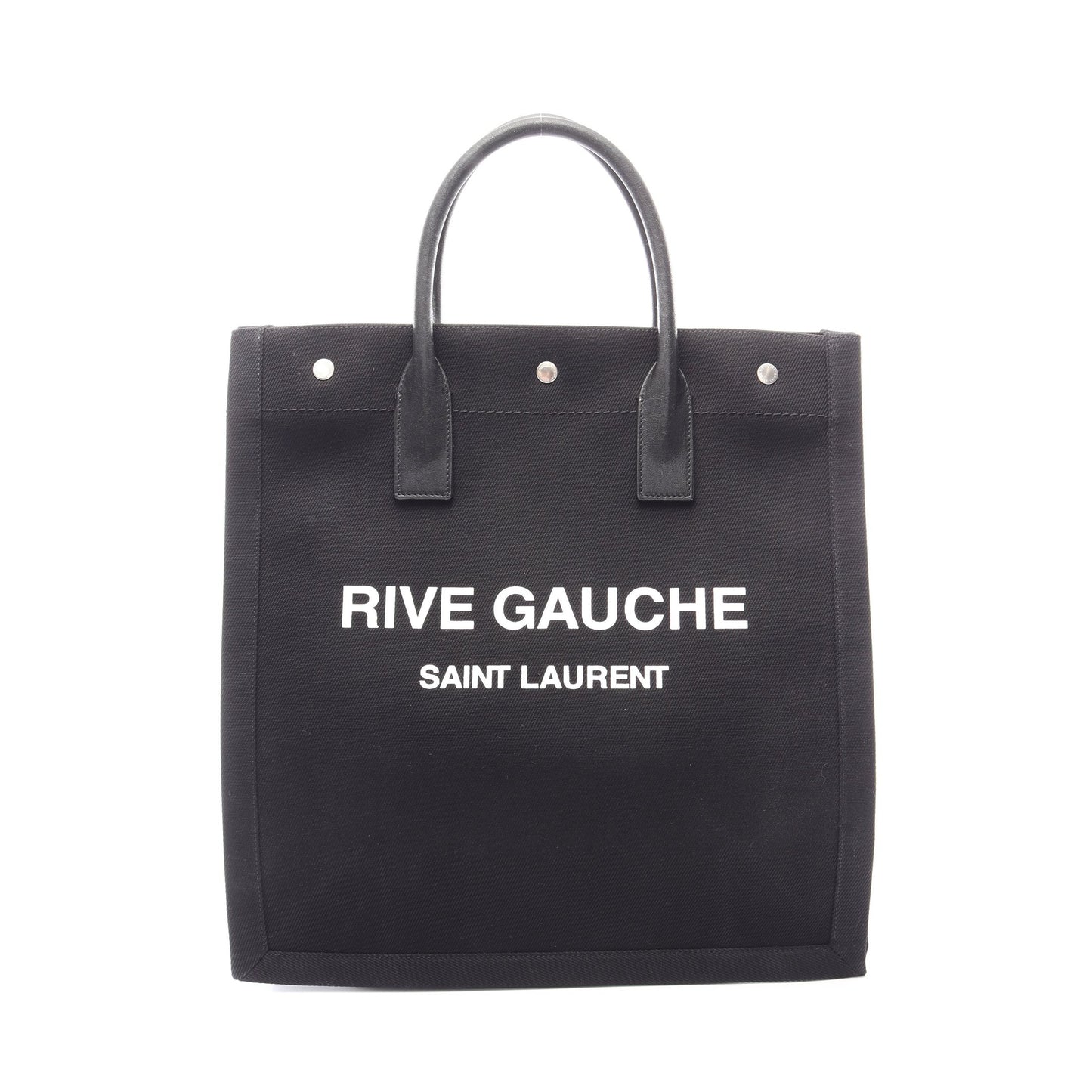 RIVE GAUCHE リヴ ゴーシュ ハンドバッグ トートバッグ キャンバス レザー ブラック ホワイト サンローランパリ