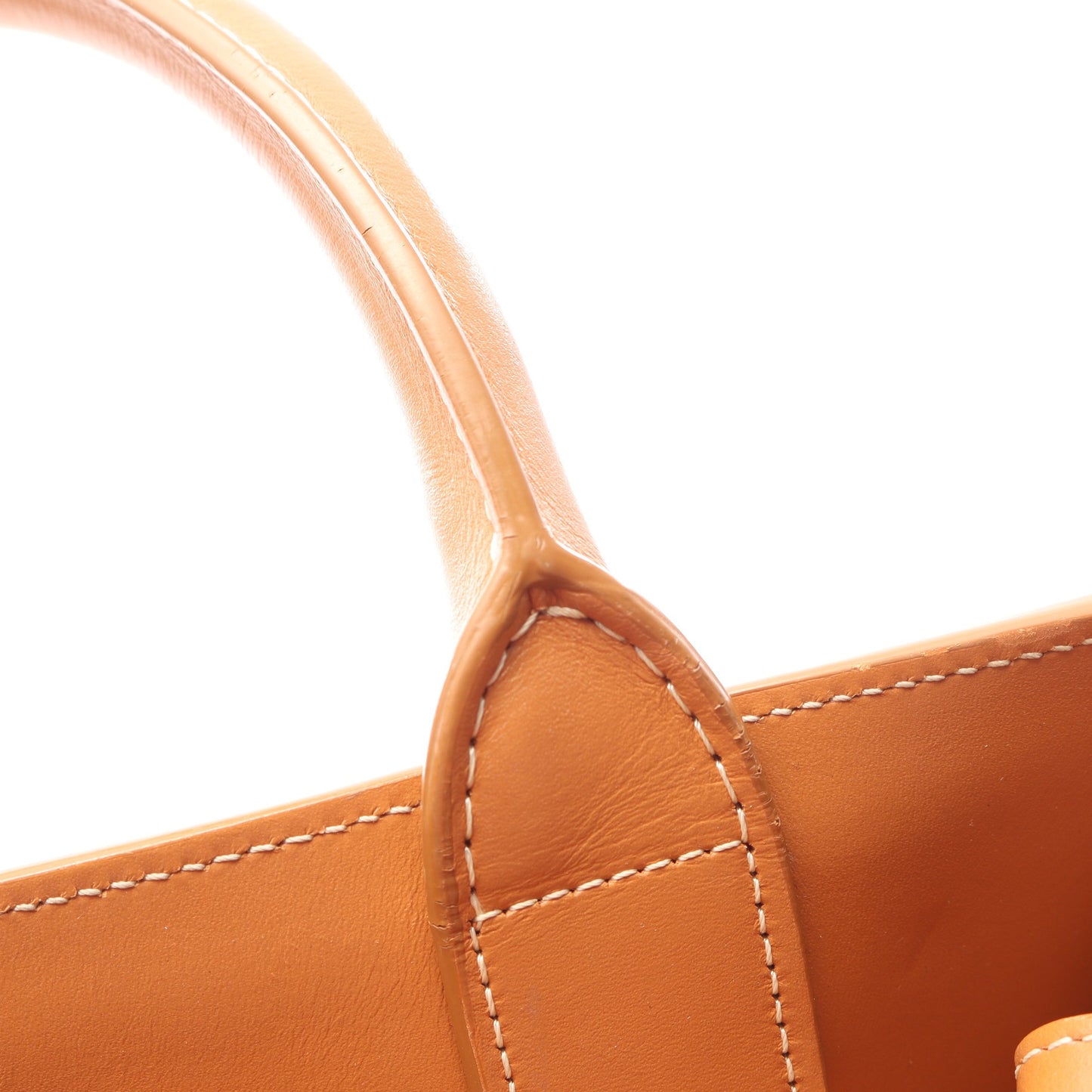 スモール バーティカル カバ 2WAY ハンドバッグ トートバッグ キャンバス レザー アイボリー ライトブラウン セリーヌ バッグ CELINE