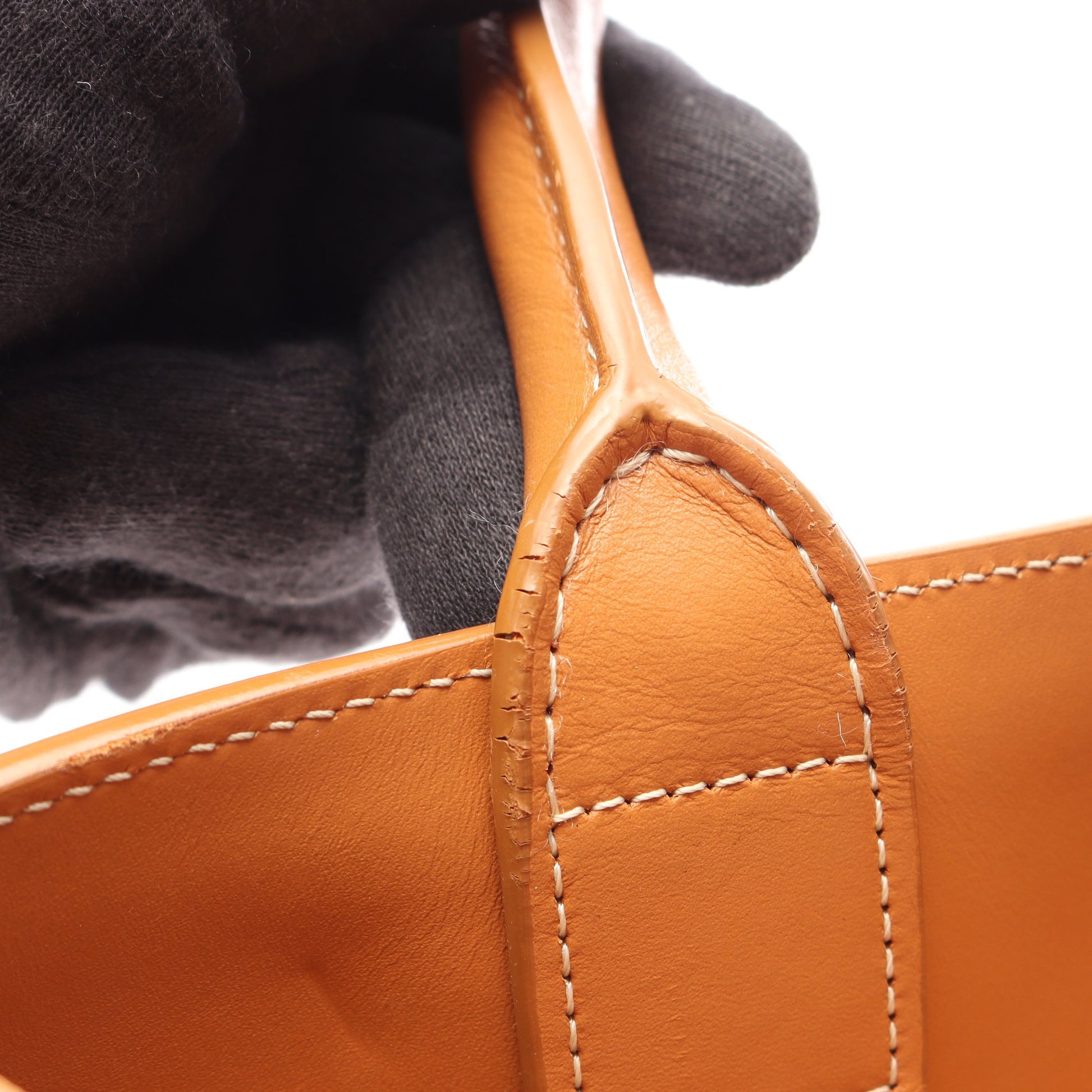 スモール バーティカル カバ 2WAY ハンドバッグ トートバッグ キャンバス レザー アイボリー ライトブラウン セリーヌ バッグ CELINE