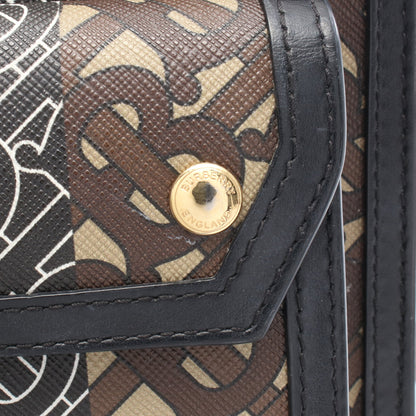 MINI POCKET BAG 2WAY ハンドバッグ PVC レザー ブラック ブラウン マルチカラー バーバリー