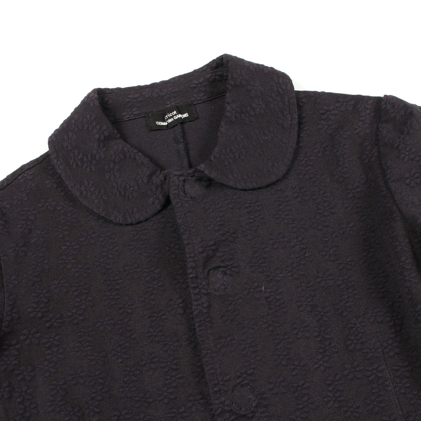 花柄 エンボス加工 ジャケット コットン ネイビー トリココムデギャルソン アウター tricot COMME des GARCONS