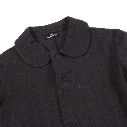 花柄 エンボス加工 ジャケット コットン ネイビー トリココムデギャルソン アウター tricot COMME des GARCONS
