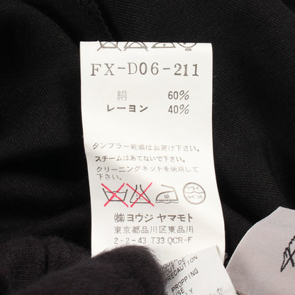 ノースリーブ カットオフ ワンピース シルク レーヨン ブラック ヨウジヤマモト
