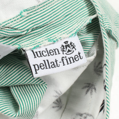 スカル刺繍 ストライプ ハーフ パンツ コットン グリーン ホワイト ルシアンペラフィネ
