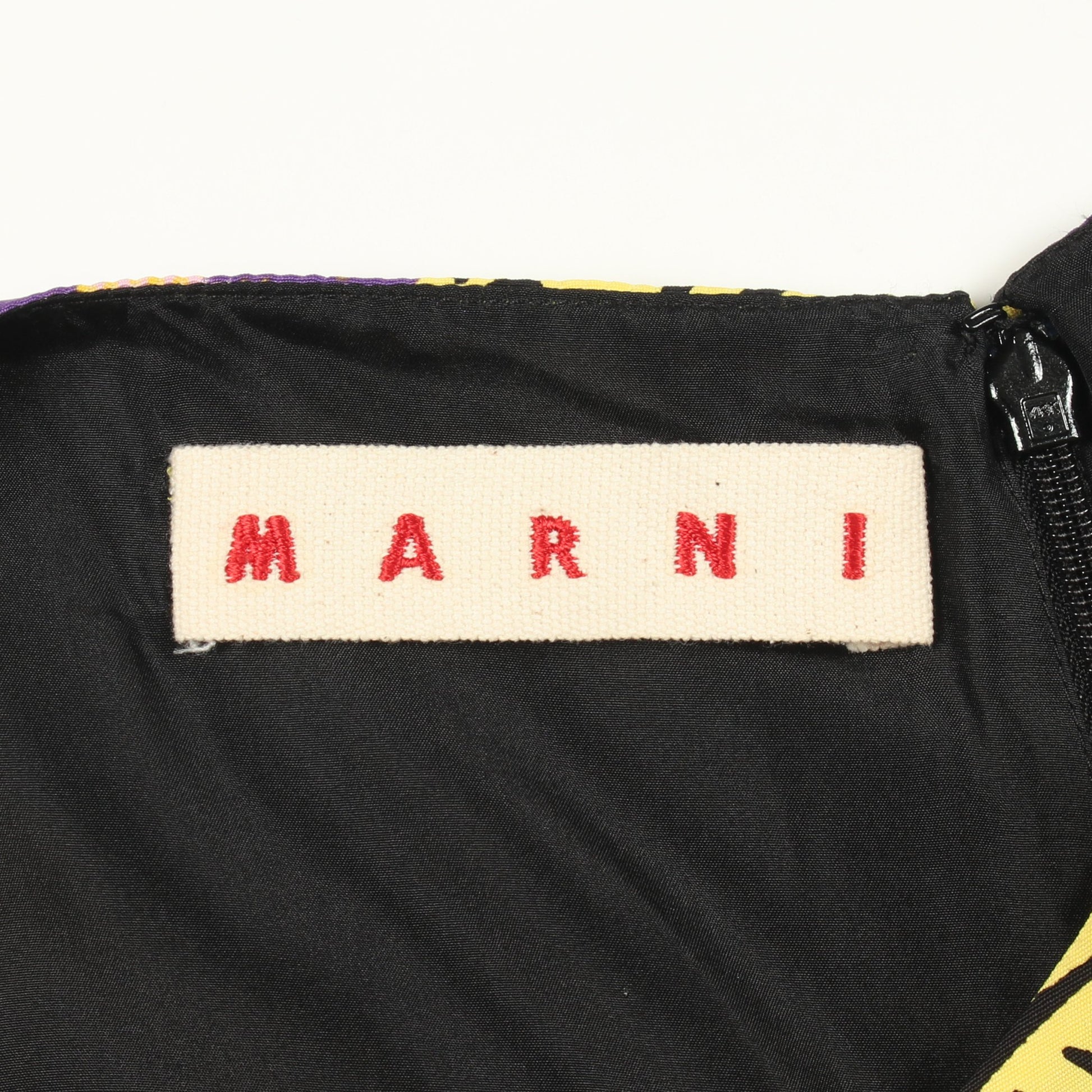ノースリーブ 花柄 ワンピース レーヨン イエロー マルチカラー マルニ ワンピース MARNI