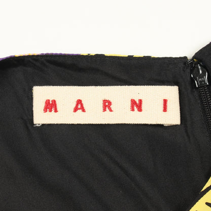 ノースリーブ 花柄 ワンピース レーヨン イエロー マルチカラー マルニ ワンピース MARNI