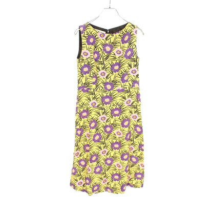 ノースリーブ 花柄 ワンピース レーヨン イエロー マルチカラー マルニ ワンピース MARNI