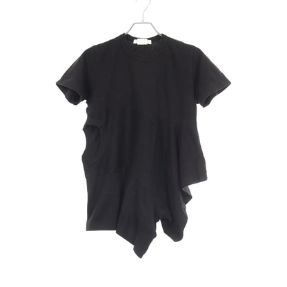 変形デザイン 半袖Tシャツ コットン ブラック コムデギャルソン