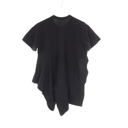 変形デザイン 半袖Tシャツ コットン ブラック コムデギャルソン