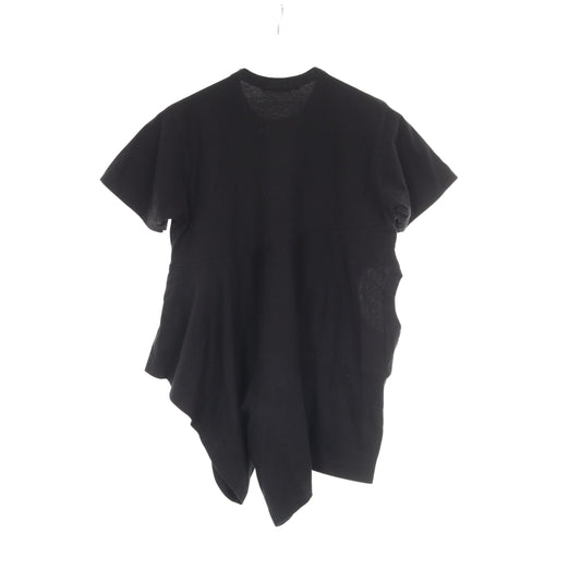 変形デザイン 半袖Tシャツ コットン ブラック コムデギャルソン