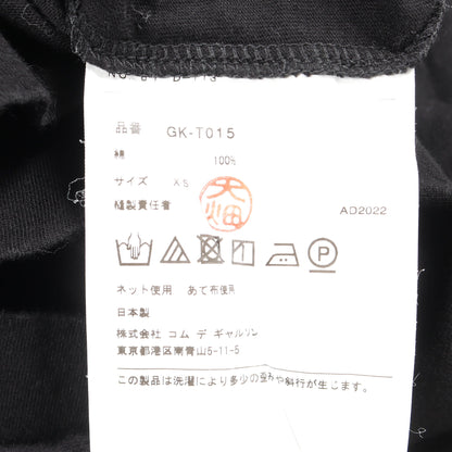変形デザイン 半袖Tシャツ コットン ブラック コムデギャルソン
