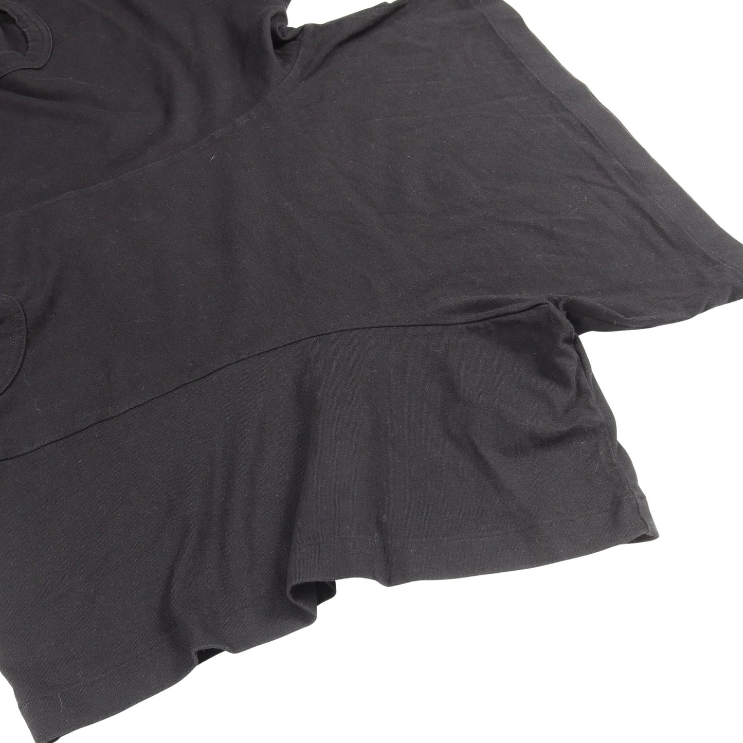 変形デザイン 半袖Tシャツ コットン ブラック コムデギャルソン