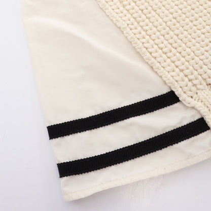 TRICOT COLLO A BARCHET ナイロン切替 セーター コットン ナイロン ホワイト ブラック モンクレール