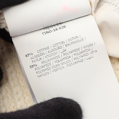 TRICOT COLLO A BARCHET ナイロン切替 セーター コットン ナイロン ホワイト ブラック モンクレール