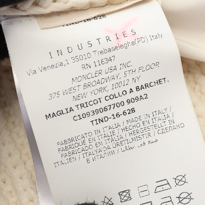 TRICOT COLLO A BARCHET ナイロン切替 セーター コットン ナイロン ホワイト ブラック モンクレール