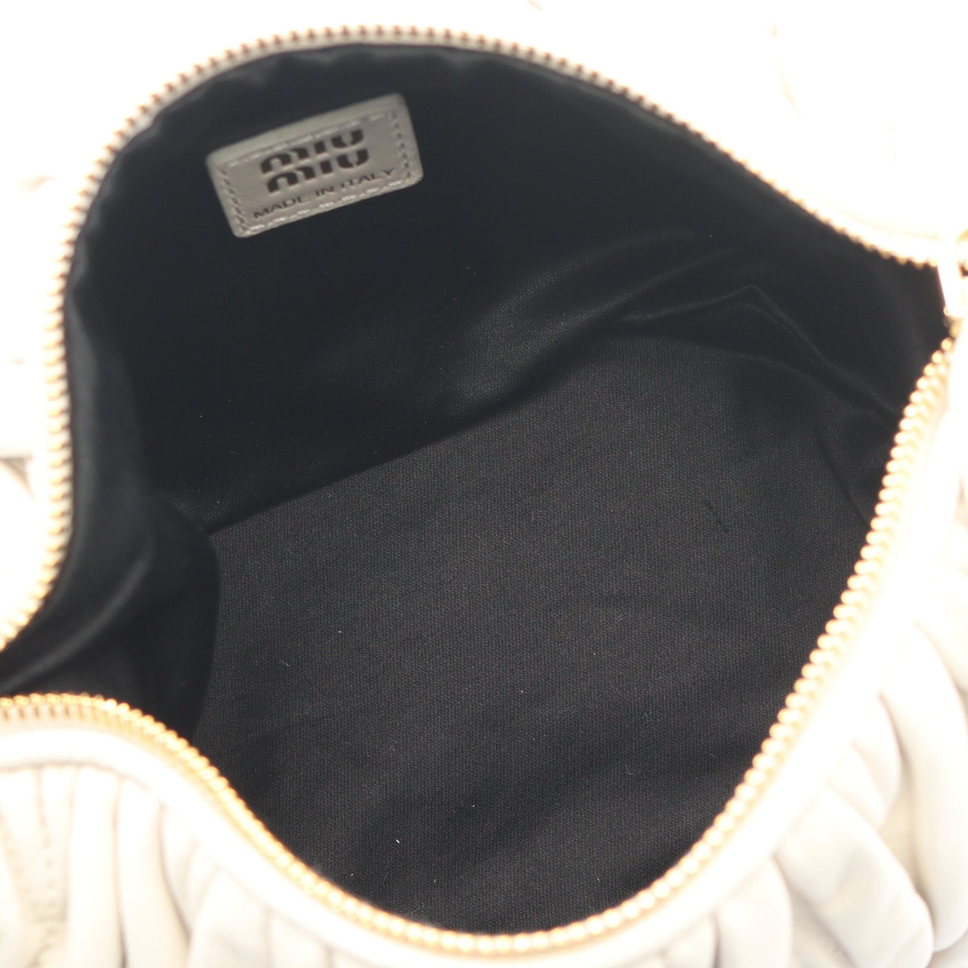 MATELASSE'MIU マテラッセ 2WAY ハンドバッグ レザー ホワイト ミュウミュウ バッグ miu miu