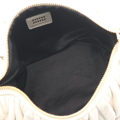 MATELASSE'MIU マテラッセ 2WAY ハンドバッグ レザー ホワイト ミュウミュウ バッグ miu miu