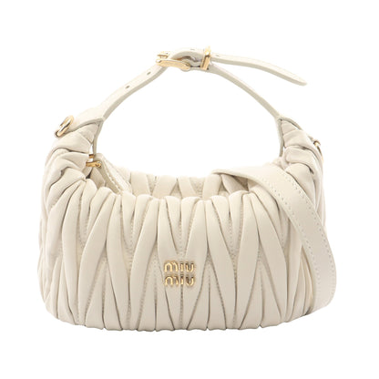 MATELASSE'MIU マテラッセ 2WAY ハンドバッグ レザー ホワイト ミュウミュウ バッグ miu miu
