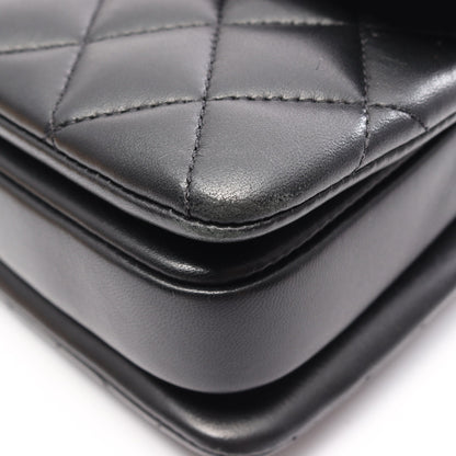 トレンディCC トップハンドル ミニ フラップ 2WAY チェーンショルダーバッグ ラムスキン ブラック ゴールド金具 シャネル