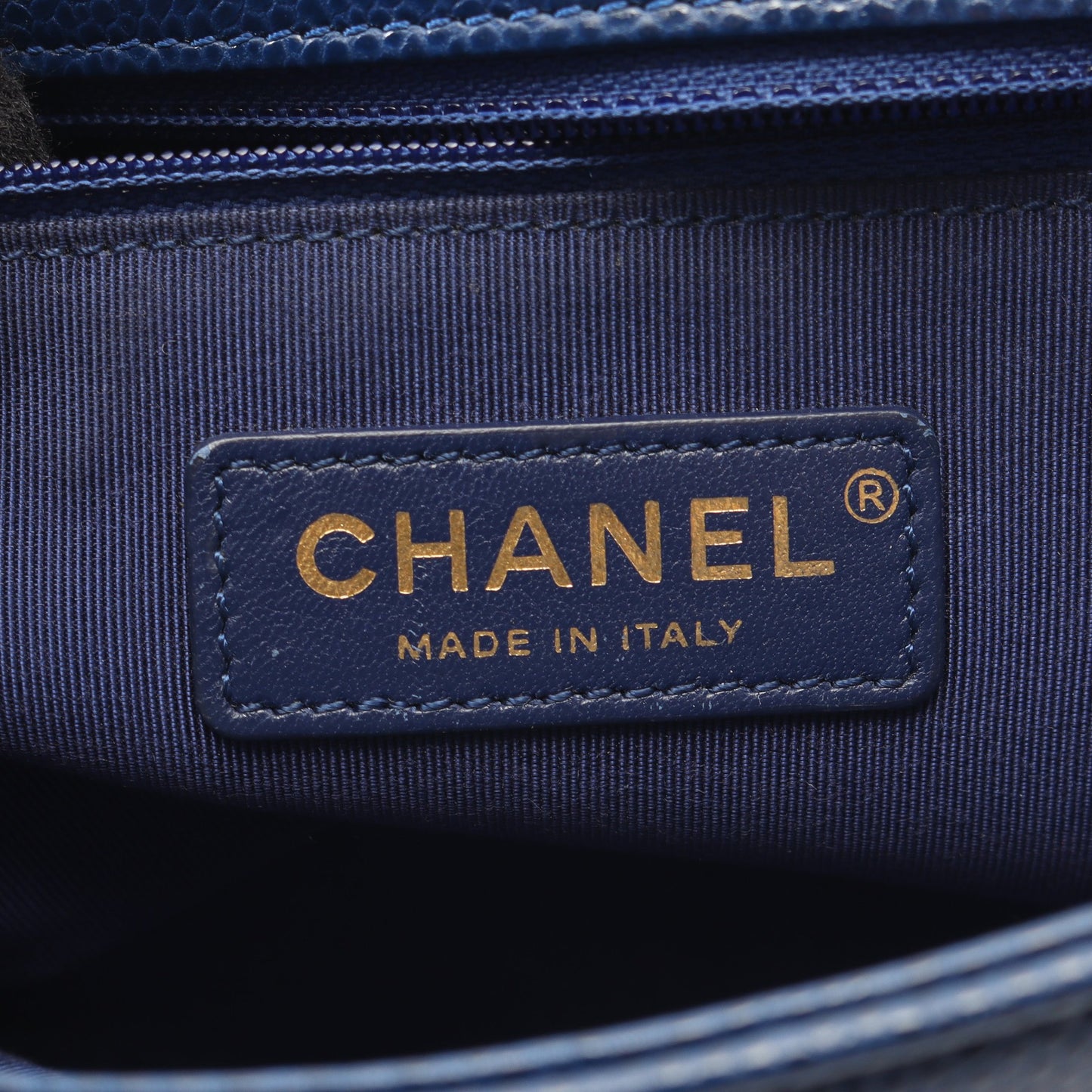 マトラッセ トップハンドル 2WAY チェーンショルダーバッグ キャビアスキン ブルー ゴールド金具 シャネル バッグ CHANEL