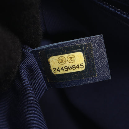 マトラッセ トップハンドル 2WAY チェーンショルダーバッグ キャビアスキン ブルー ゴールド金具 シャネル バッグ CHANEL