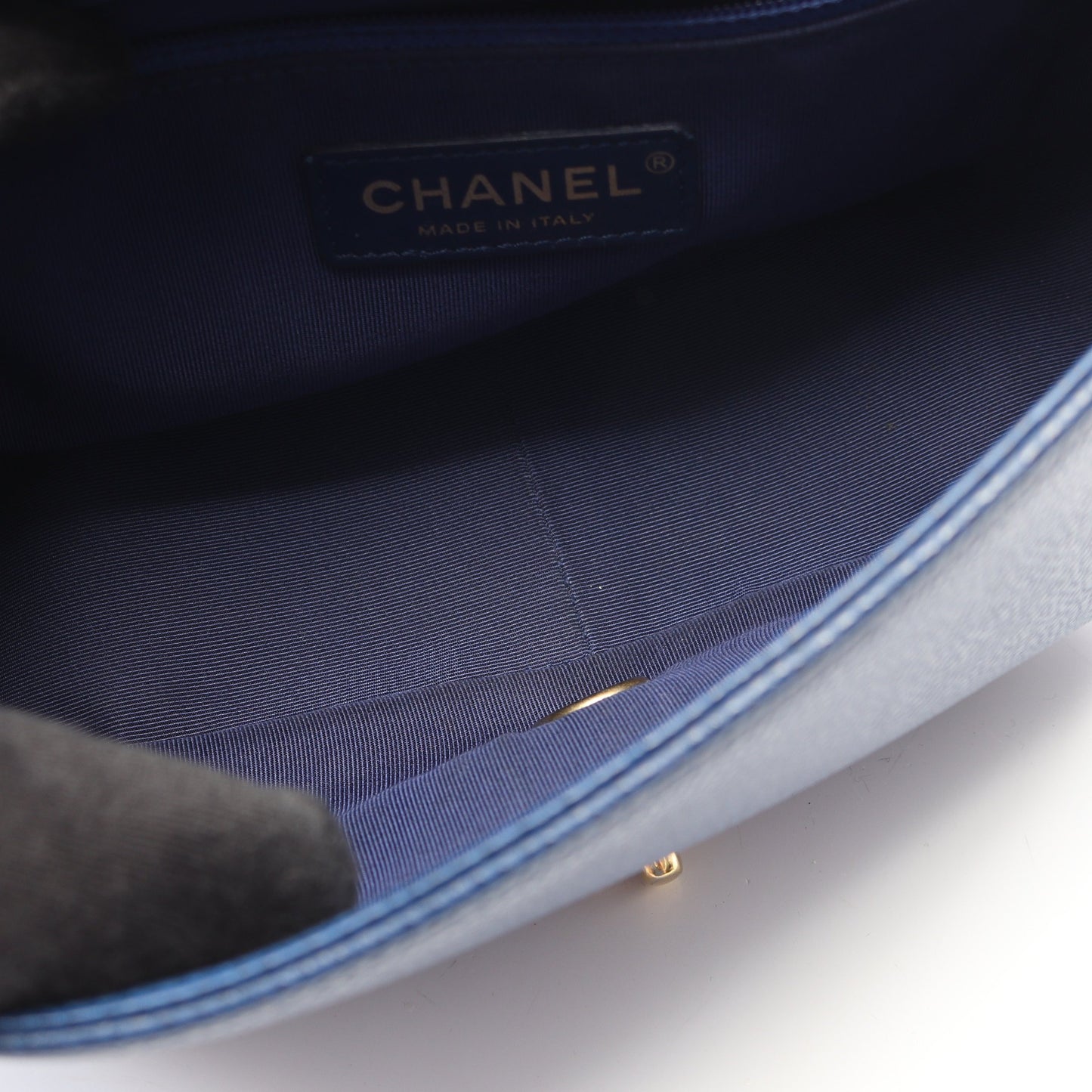 マトラッセ トップハンドル 2WAY チェーンショルダーバッグ キャビアスキン ブルー ゴールド金具 シャネル バッグ CHANEL