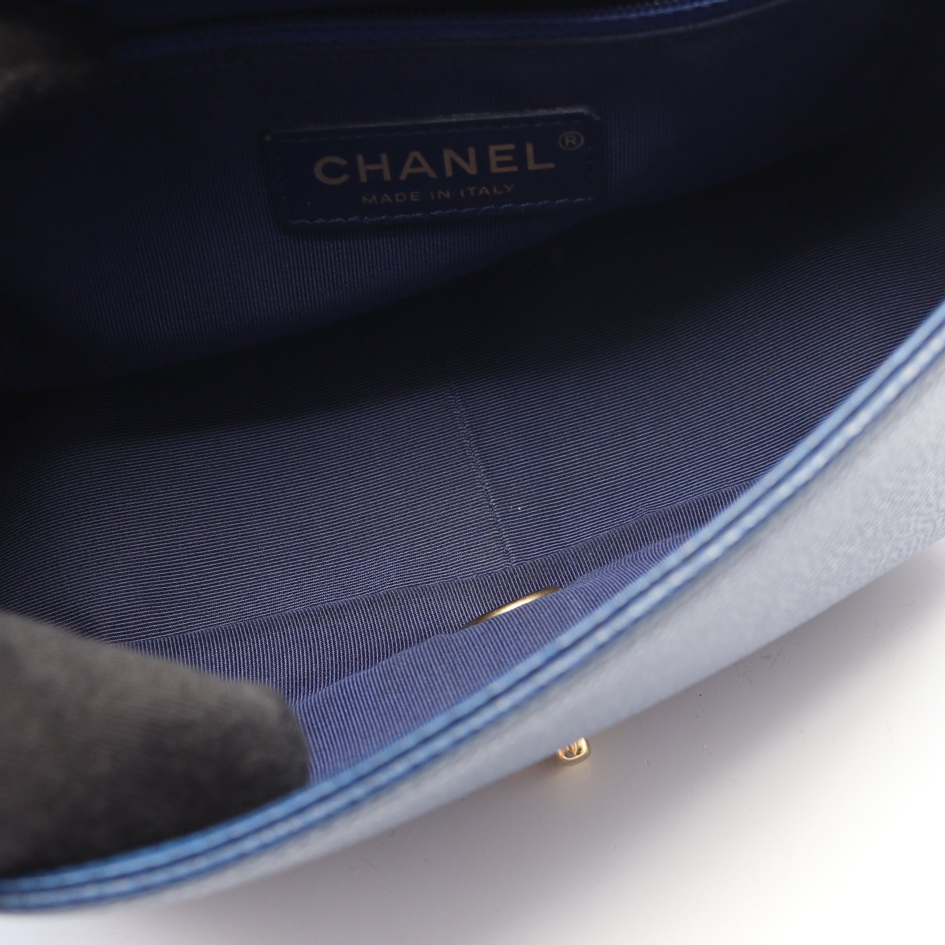 マトラッセ トップハンドル 2WAY チェーンショルダーバッグ キャビアスキン ブルー ゴールド金具 シャネル バッグ CHANEL