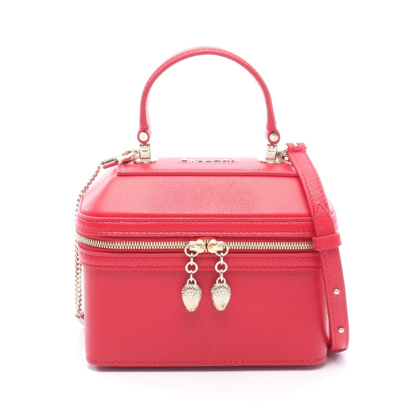Serpenti Forever セルペンティ フォーエバー 2WAY バニティバッグ レザー レッド ブルガリ