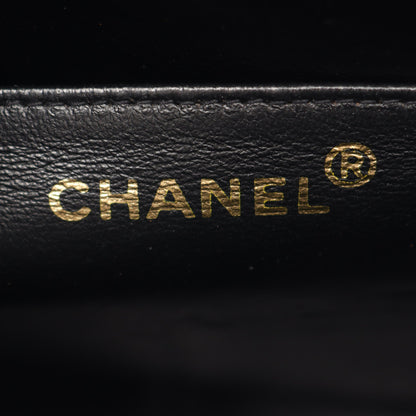 バイアスステッチ ココマーク Wチェーンショルダーバッグ キャビアスキン ブラック ゴールド金具 シャネル バッグ CHANEL
