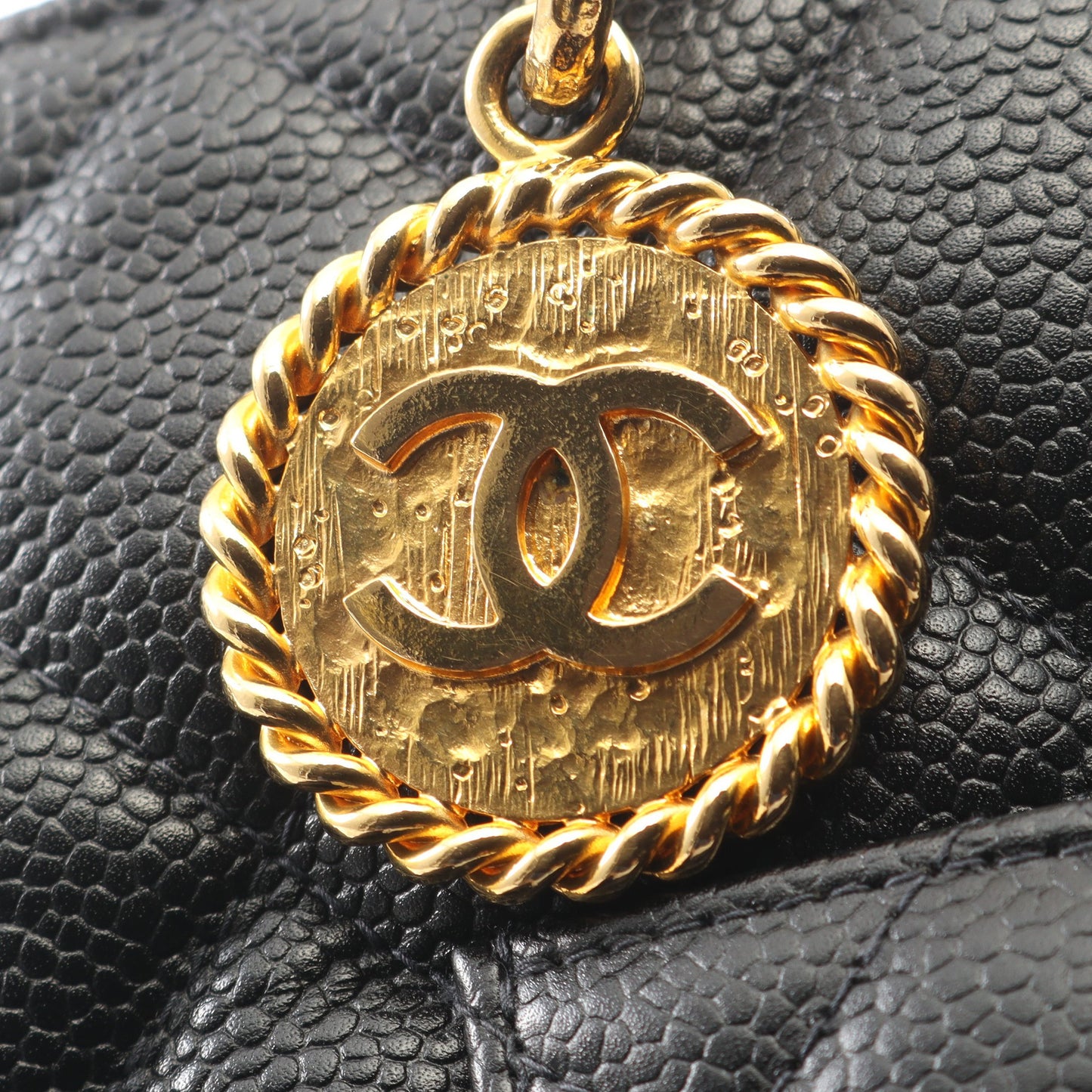復刻トート ハンドバッグ トートバッグ キャビアスキン ブラック ゴールド金具 シャネル バッグ CHANEL