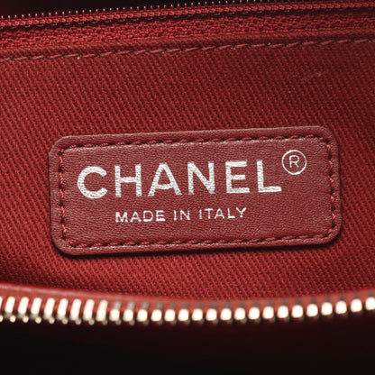 マトラッセ チェーンショルダーバッグ チェーントートバッグ キャビアスキン レッド シルバー金具 シャネル