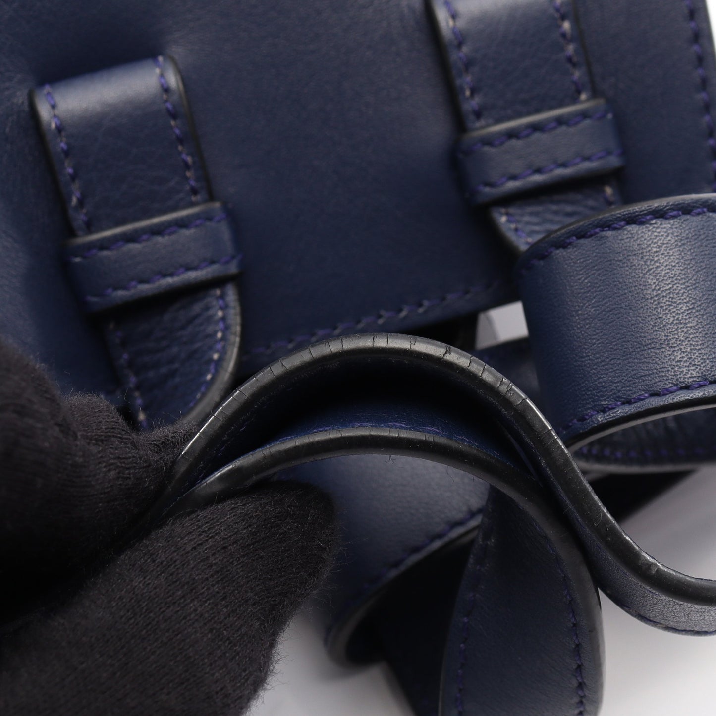 HAMMOCK SMALL ハンモック スモール 2WAY ハンドバッグ レザー ダークブルー ロエベ