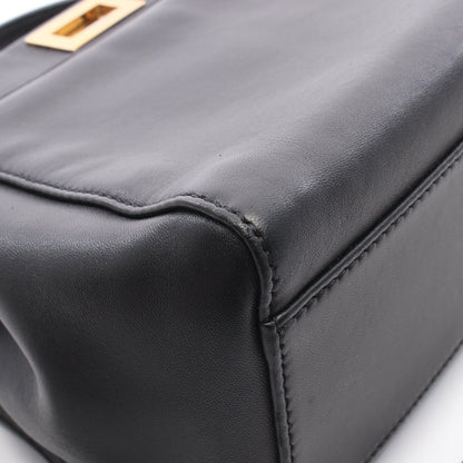 ミニピーカブー 2WAY ハンドバッグ レザー ブラック フェンディ