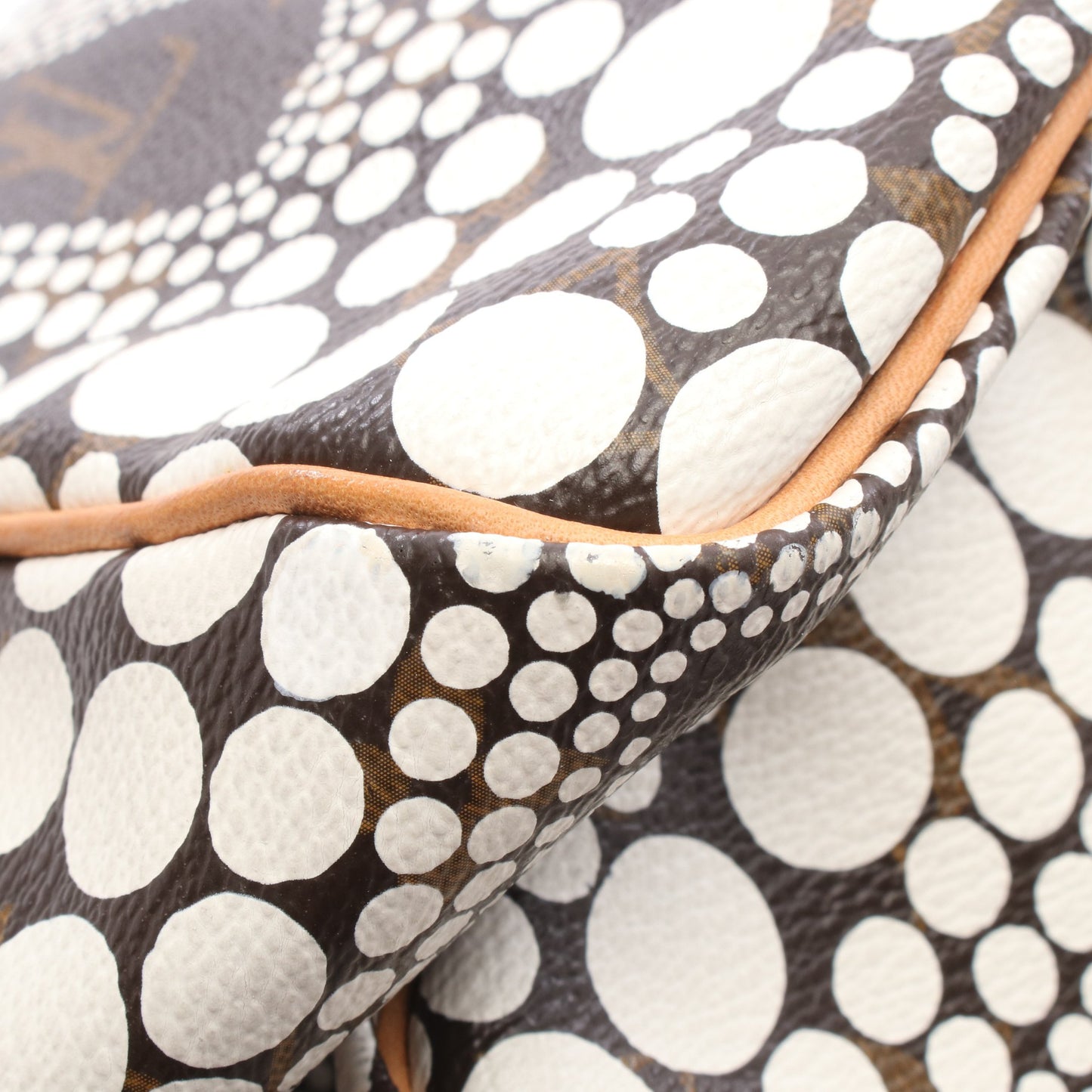 LOUIS VUITTON × yayoi kusama スピーディ30 モノグラムタウン ハンドバッグ PVC レザー ホワイト ブラウン ルイヴィトン