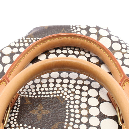 LOUIS VUITTON × yayoi kusama スピーディ30 モノグラムタウン ハンドバッグ PVC レザー ホワイト ブラウン ルイヴィトン
