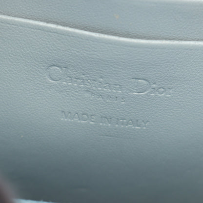 LADY DIOR レディディオール フォンホルダー カナージュ 2WAY ハンドバッグ レザー ブルーグレー クリスチャンディオール